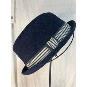 VTG Trevero Blue Fedora Men’s Hat L  Cotton Polyester Spandex